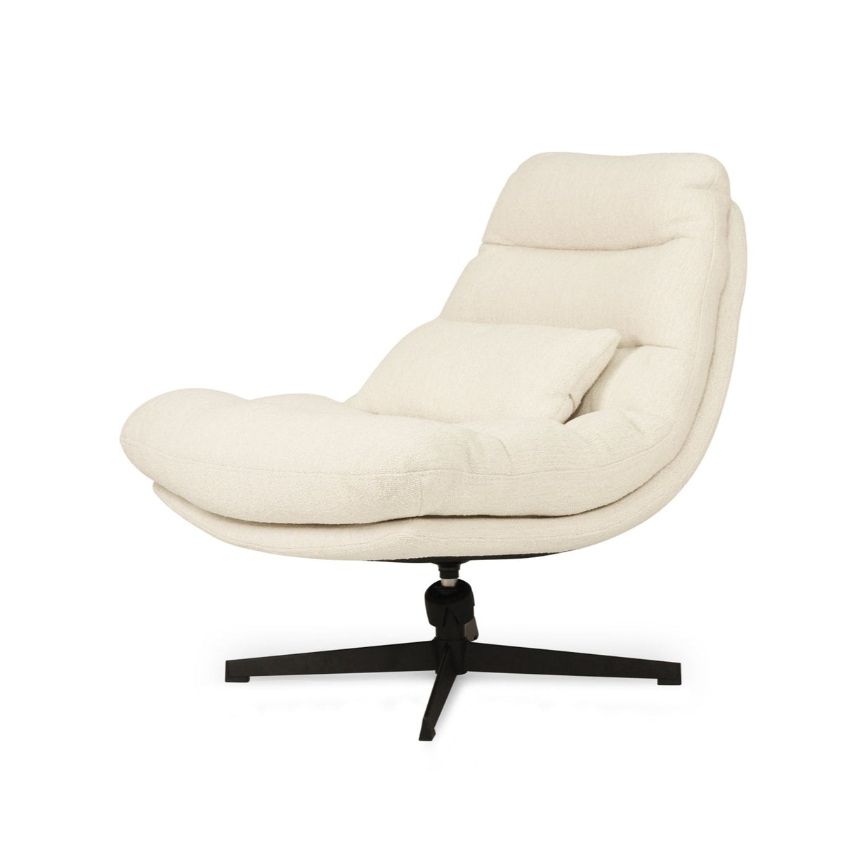 Liam Swivel Chair – Sleek black powder-coated steel legs – Natural