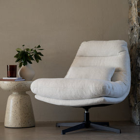 Liam Swivel Chair – Sleek black powder-coated steel legs – Natural