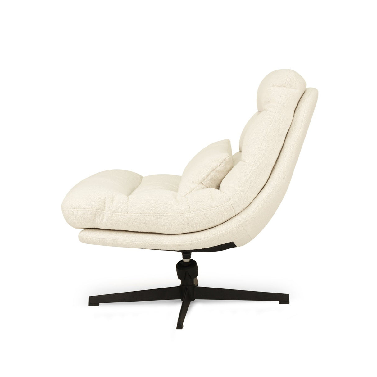 Liam Swivel Chair – Sleek black powder-coated steel legs – Natural