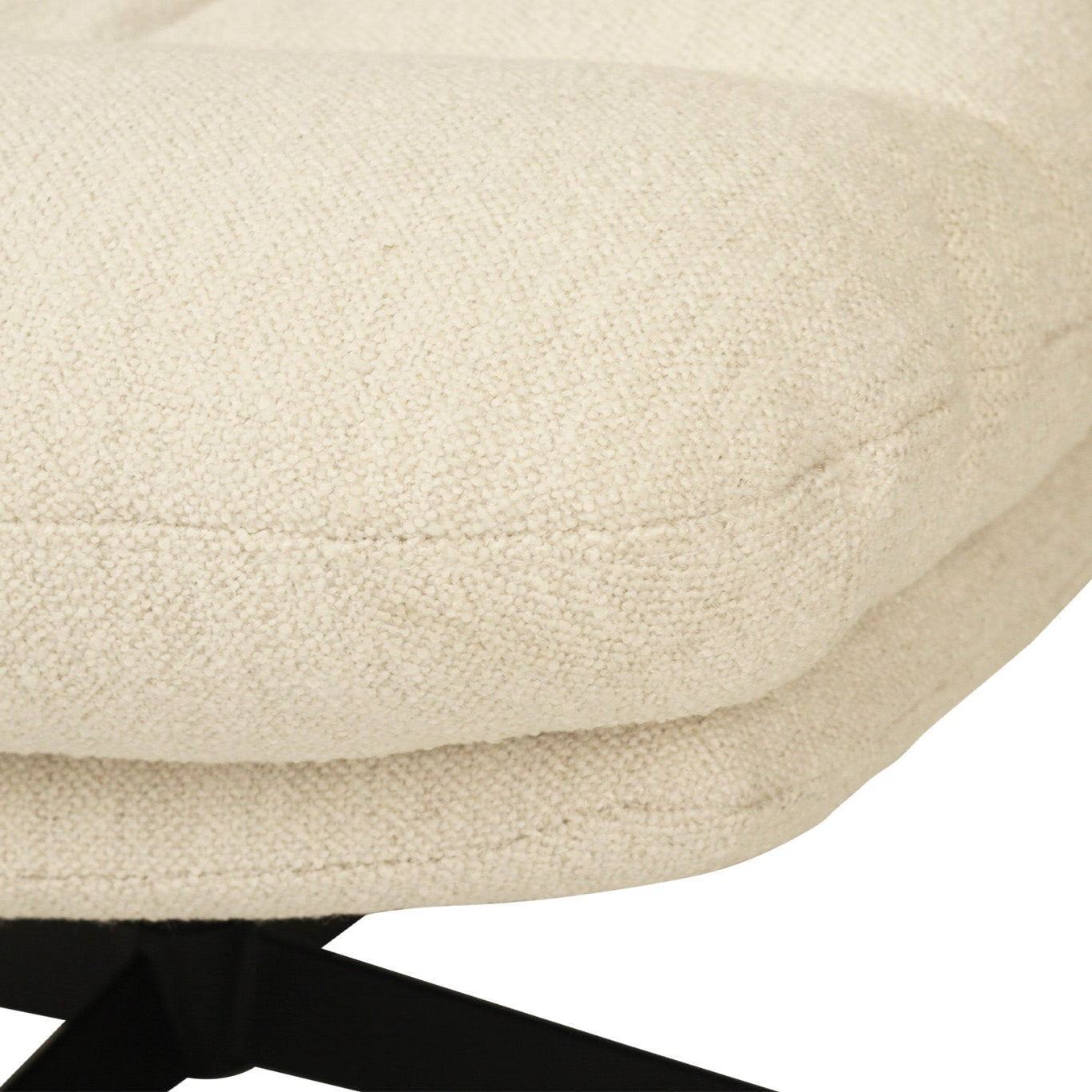 Liam Swivel Chair – Sleek black powder-coated steel legs – Natural