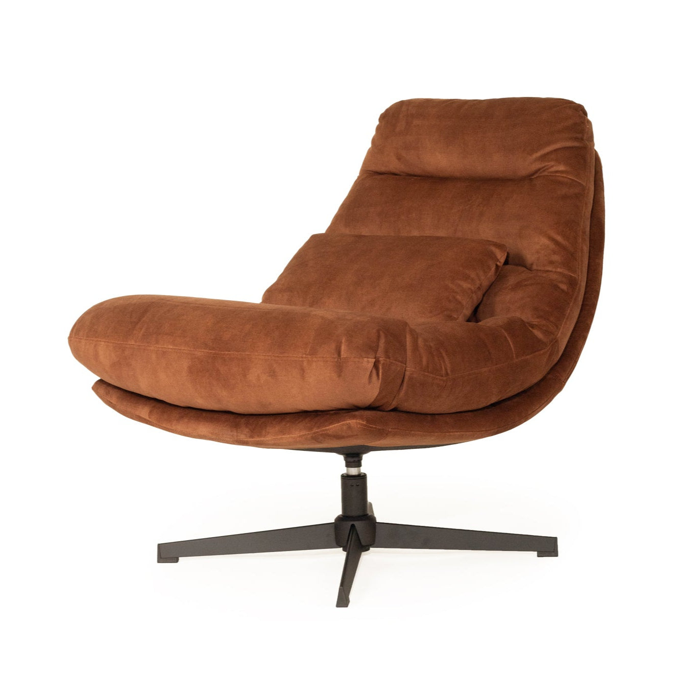 Liam Swivel Chair – Sleek black powder-coated steel legs – Rust
