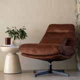 Liam Swivel Chair – Sleek black powder-coated steel legs – Rust