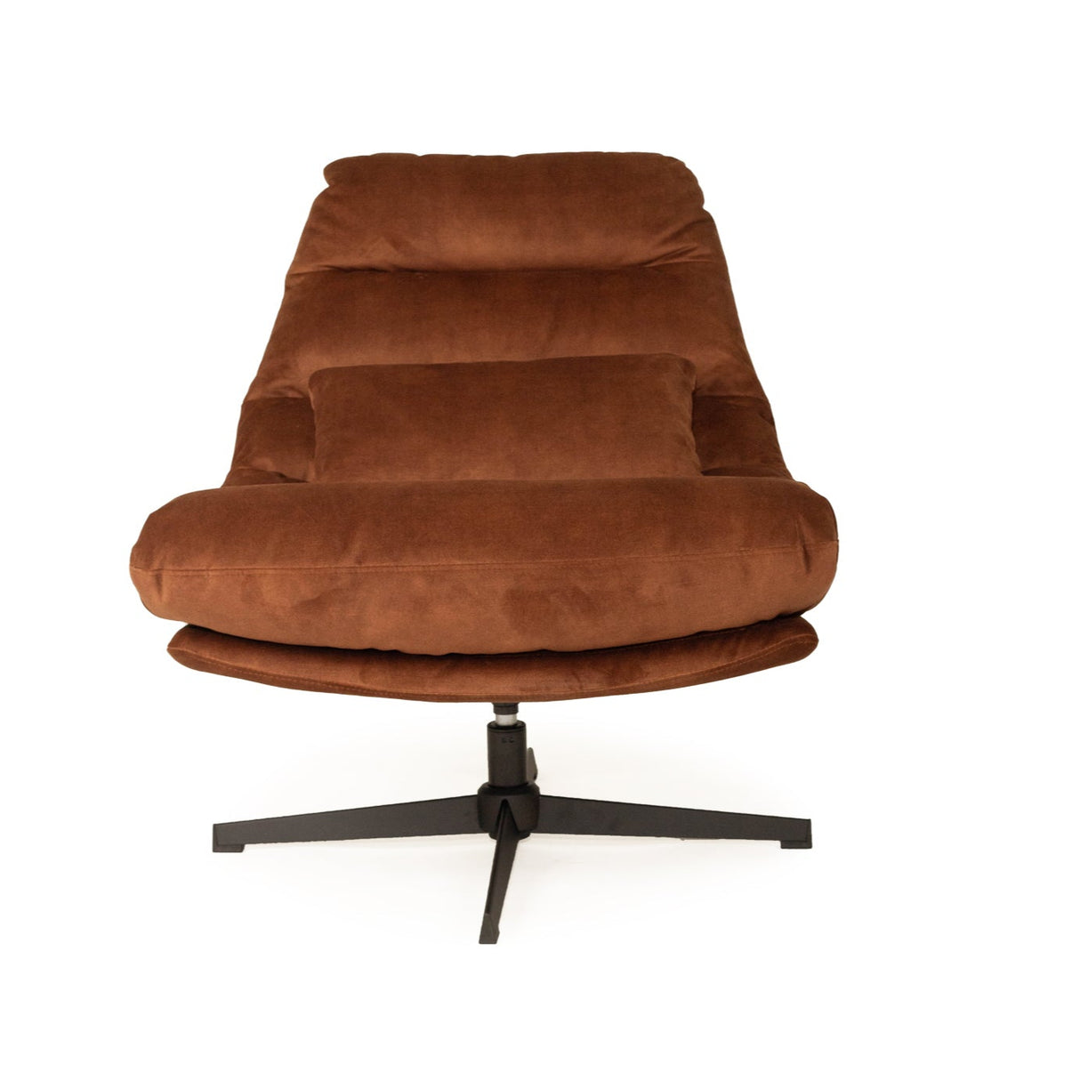 Liam Swivel Chair – Sleek black powder-coated steel legs – Rust
