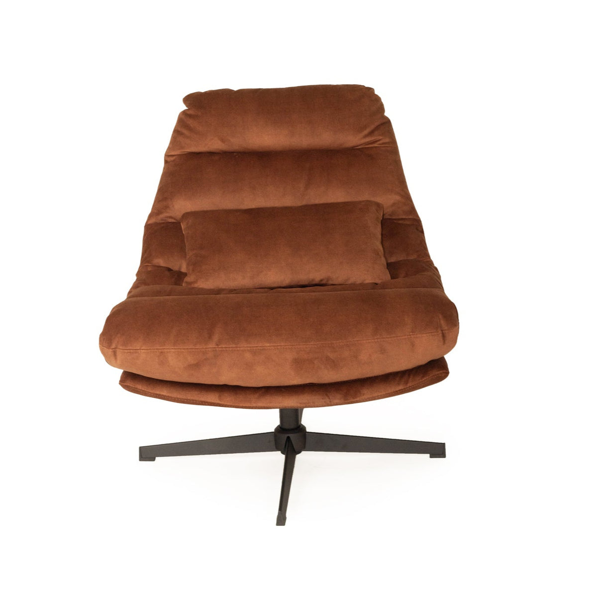 Liam Swivel Chair – Sleek black powder-coated steel legs – Rust