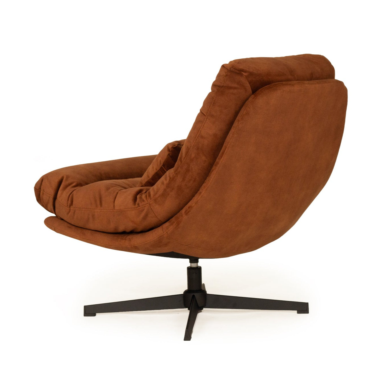 Liam Swivel Chair – Sleek black powder-coated steel legs – Rust