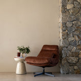 Liam Swivel Chair – Sleek black powder-coated steel legs – Rust