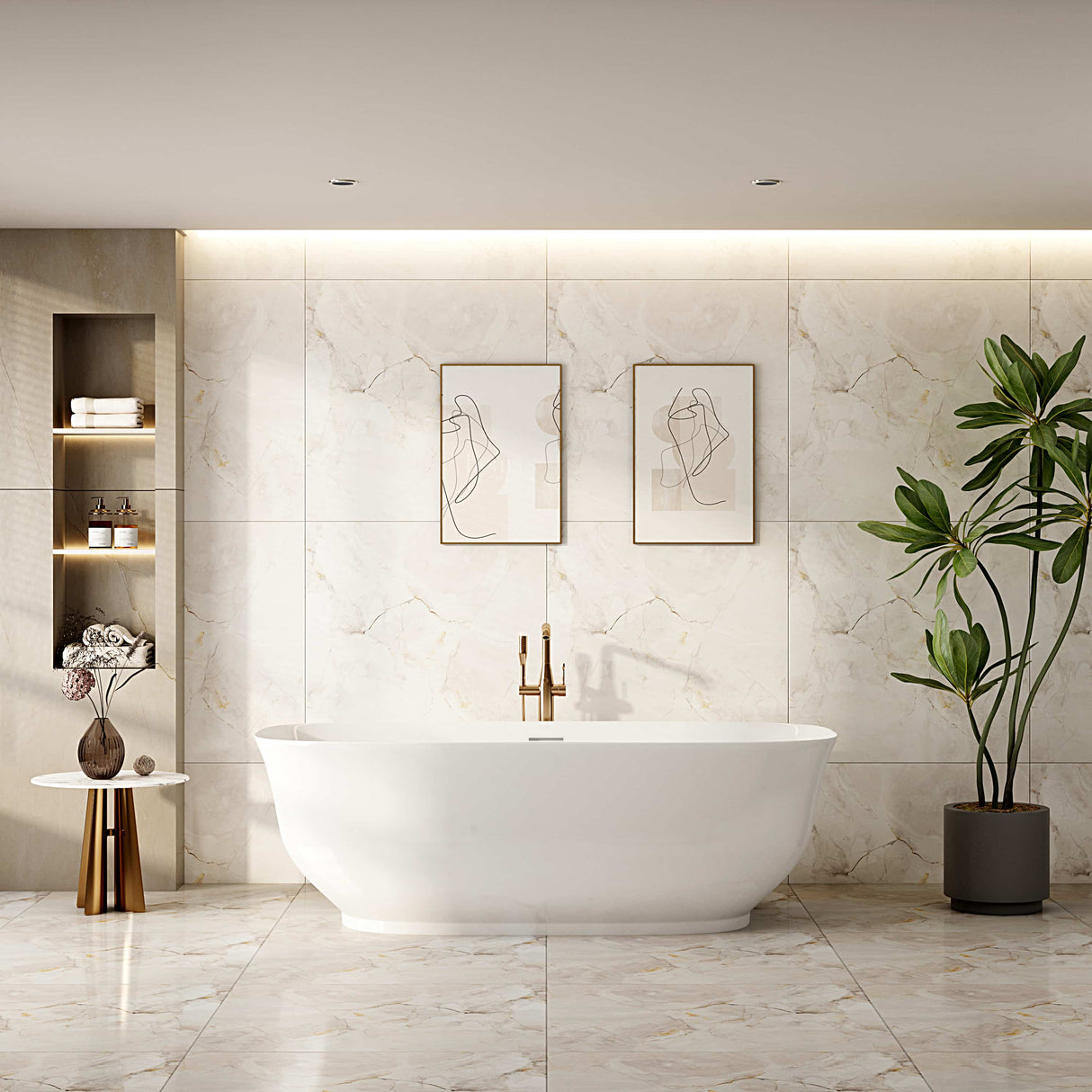 Libra Freestanding Gloss White Bathtub (1700mm)