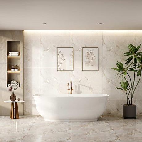 Libra Freestanding Gloss White Bathtub (1700mm)