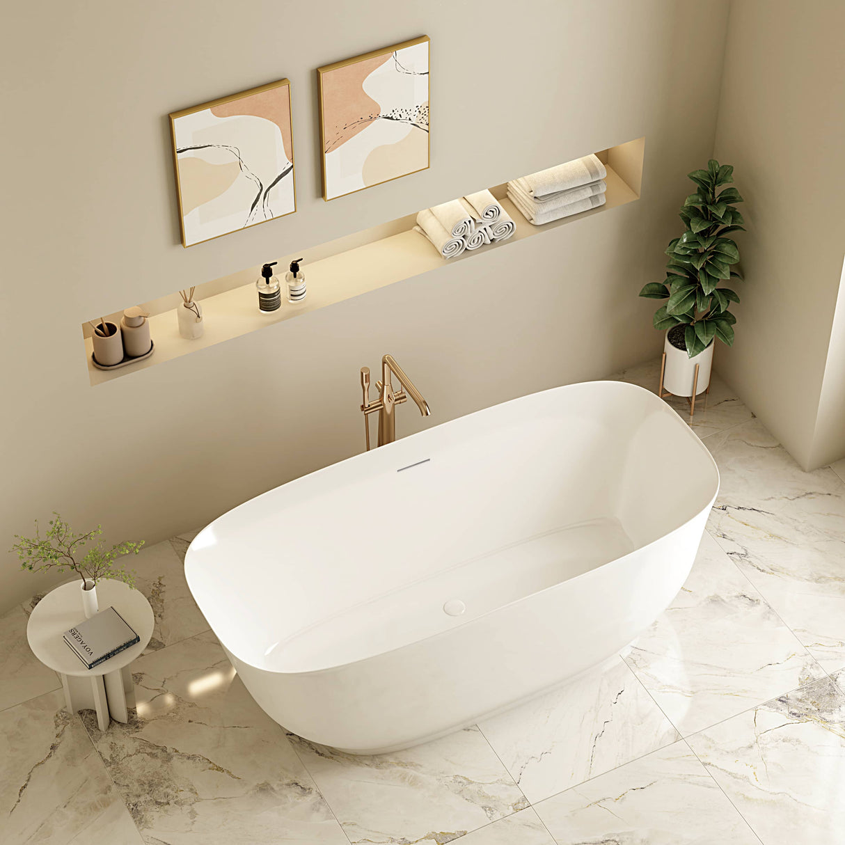 Libra Freestanding Gloss White Bathtub (1700mm)