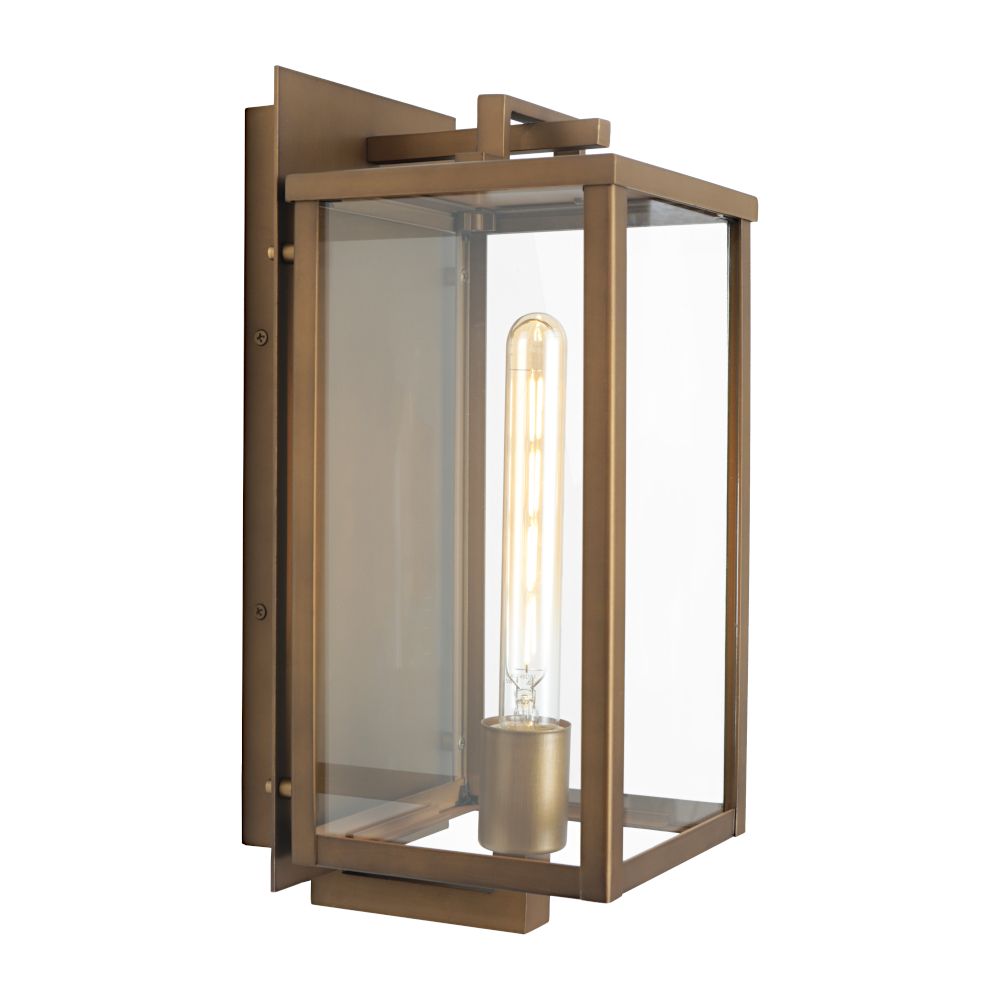 Lille  Exterior Wall Light Aged Brass IP43
