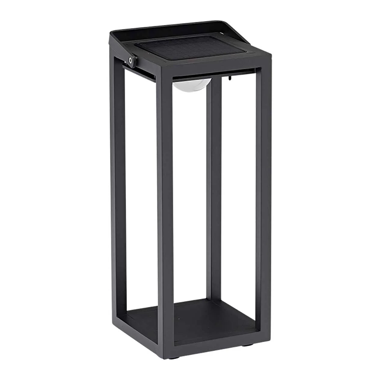 Lincoln Outdoor Aluminium Solar Lamp Large in Charcoal