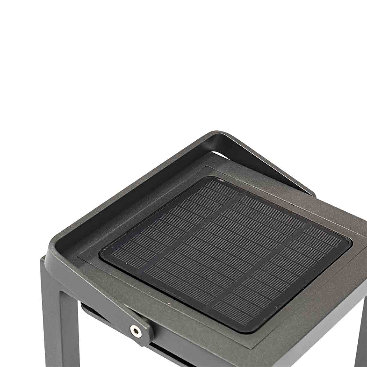 Lincoln Outdoor Aluminium Solar Lamp Large in Charcoal