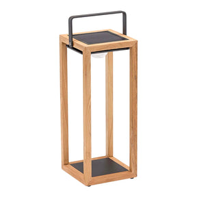 Lincoln Outdoor Teak Solar Lamp Large in Natural