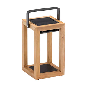 Lincoln Outdoor Teak Solar Lamp Small in Natural
