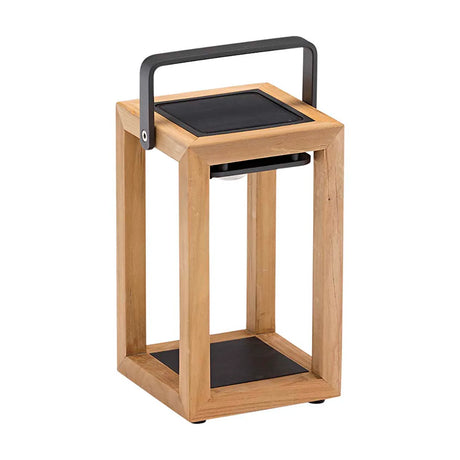 Lincoln Outdoor Teak Solar Lamp Small in Natural