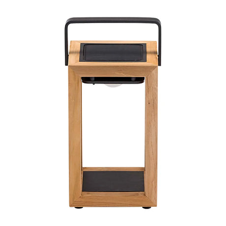 Lincoln Outdoor Teak Solar Lamp Small in Natural