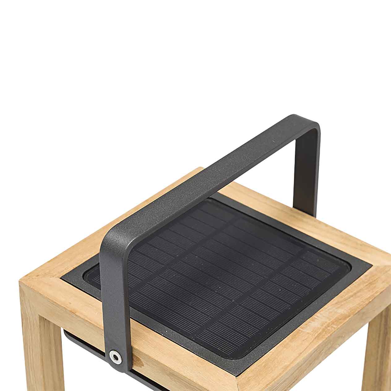 Lincoln Outdoor Teak Solar Lamp Small in Natural