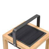 Lincoln Outdoor Teak Solar Lamp Small in Natural