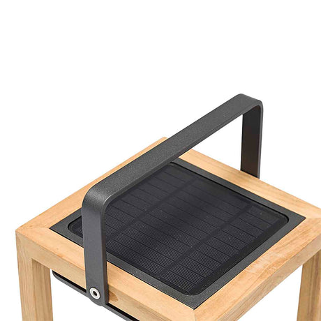 Lincoln Outdoor Teak Solar Lamp Small in Natural
