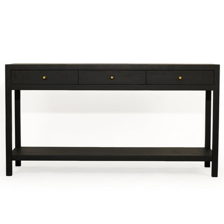 Linden Console Solid Hardwood Table - 1.5m – Black
