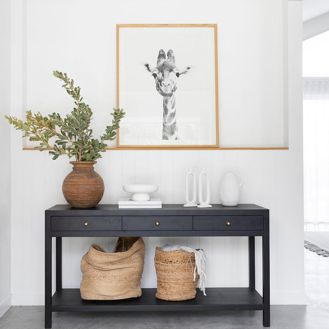 Linden Console Solid Hardwood Table - 1.5m – Black