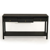 Linden Console Solid Hardwood Table - 1.5m – Black
