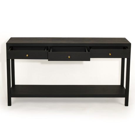 Linden Console Solid Hardwood Table - 1.5m – Black