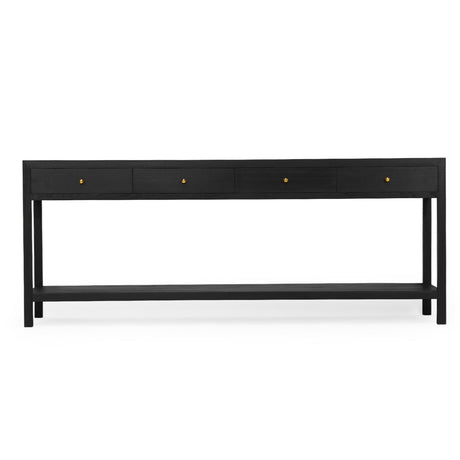 Linden Console Solid Hardwood Table - 2.0m – Black