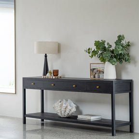 Linden Console Solid Hardwood Table - 2.0m – Black