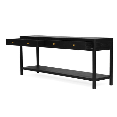 Linden Console Solid Hardwood Table - 2.0m – Black