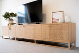 Livia American Oak Entertainment Unit – Six Door 3m
