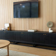 Lisette solid Mindy wood Entertainment Unit – Six Door – Black