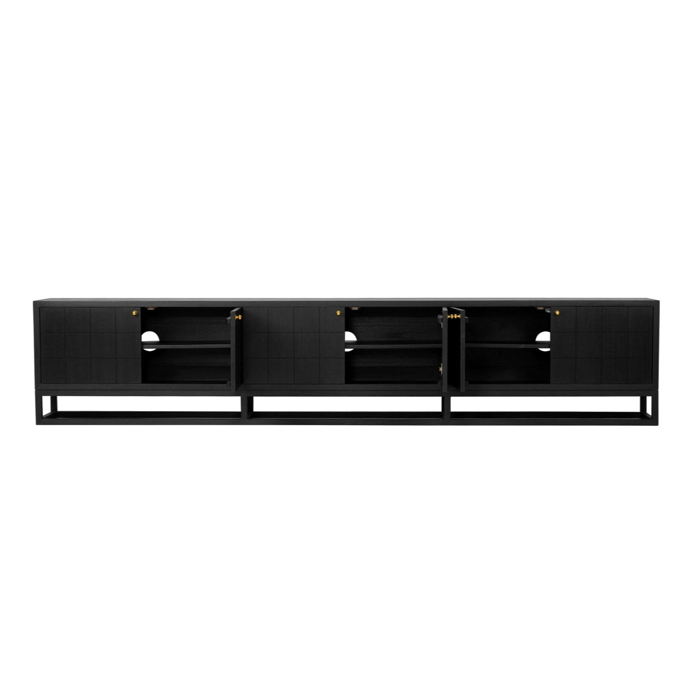 Lisette solid Mindy wood Entertainment Unit – Six Door – Black