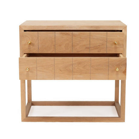 Livia American Oak Bedside Table - 0.7m