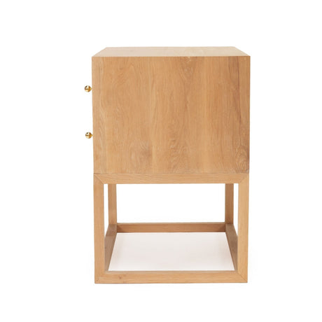 Livia American Oak Bedside Table - 0.7m