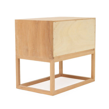 Livia American Oak Bedside Table - 0.7m