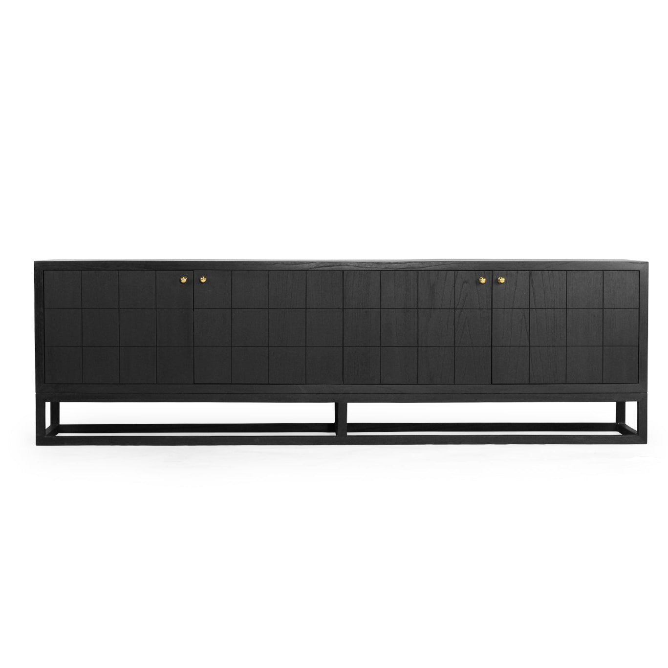 Livia Entertainment Unit 4 Door- Black - 2.0m