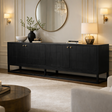 Livia Entertainment Unit 4 Door- Black - 2.0m