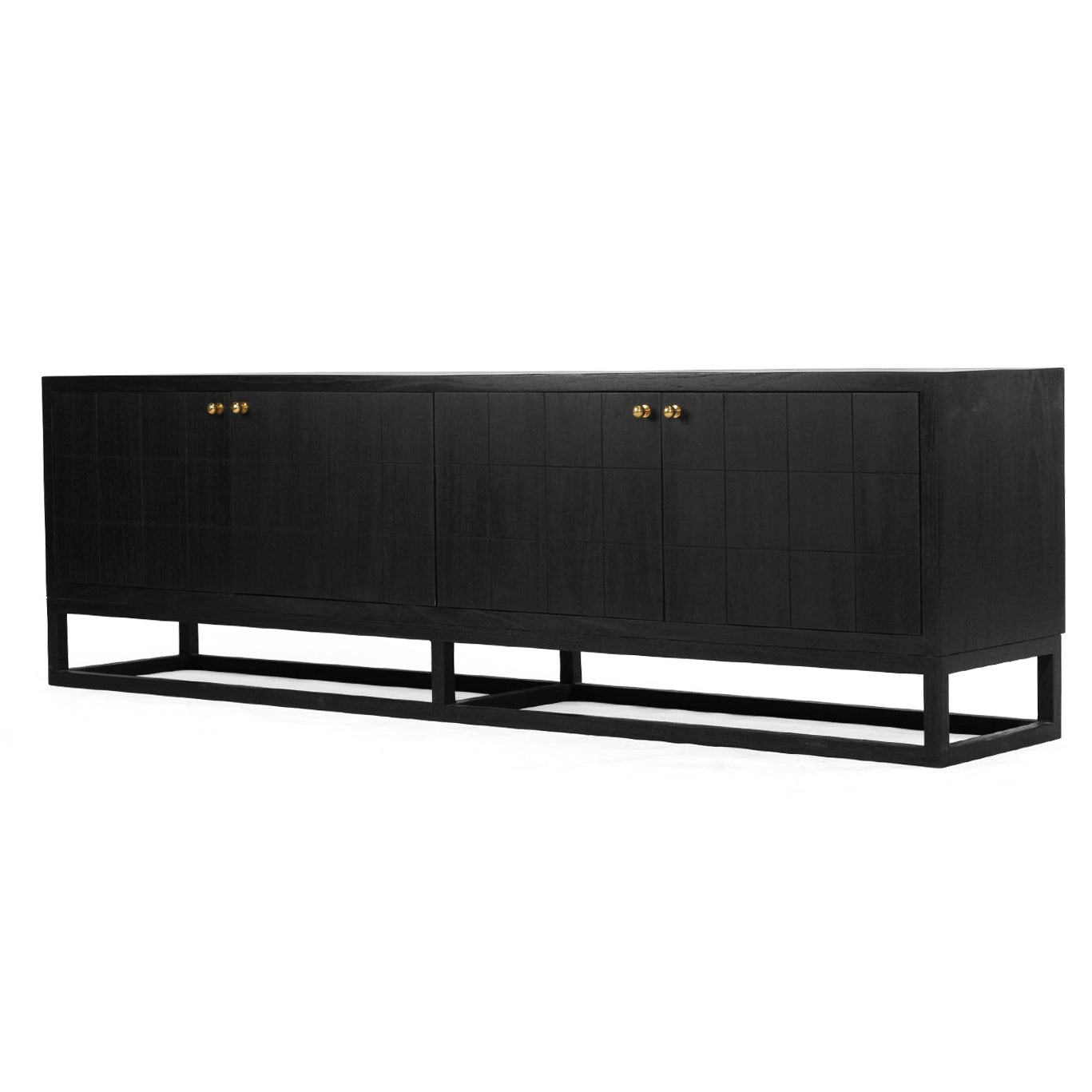 Livia Entertainment Unit 4 Door- Black - 2.0m