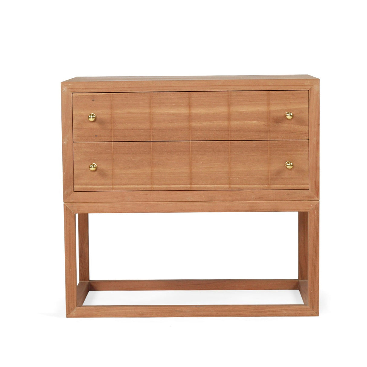 Livia Teak Wood Bedside Table - Black 0.71m