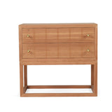 Livia Teak Wood Bedside Table - Black 0.71m