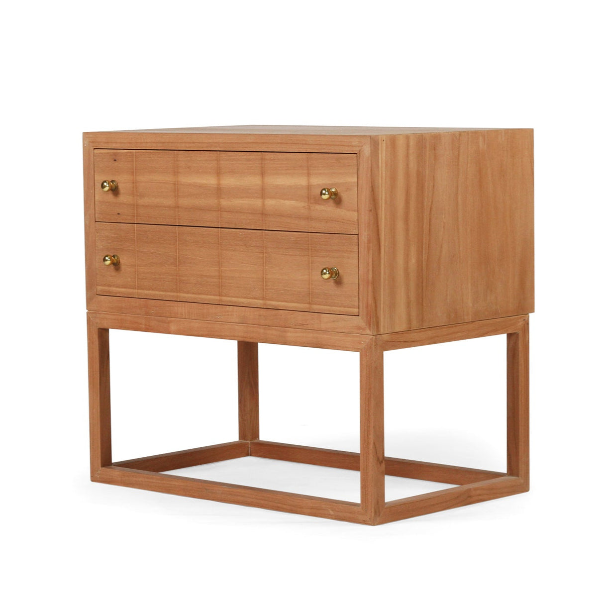 Livia Teak Wood Bedside Table - Black 0.71m