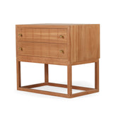 Livia Teak Wood Bedside Table - Black 0.71m