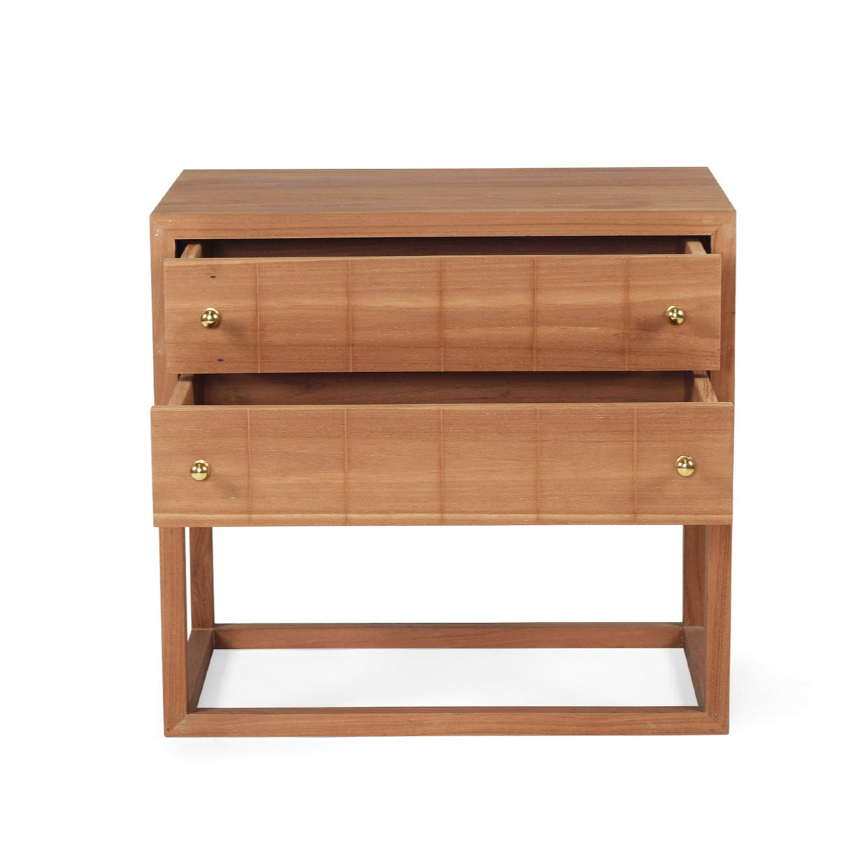 Livia Teak Wood Bedside Table - Black 0.71m