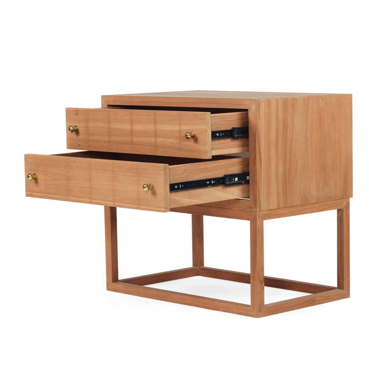 Livia Teak Wood Bedside Table - Black 0.71m