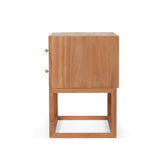 Livia Teak Wood Bedside Table - Black 0.71m