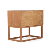 Livia Teak Wood Bedside Table - Black 0.71m