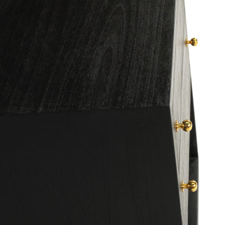 Livia White Cedar Bedside Table - Black 0.71m