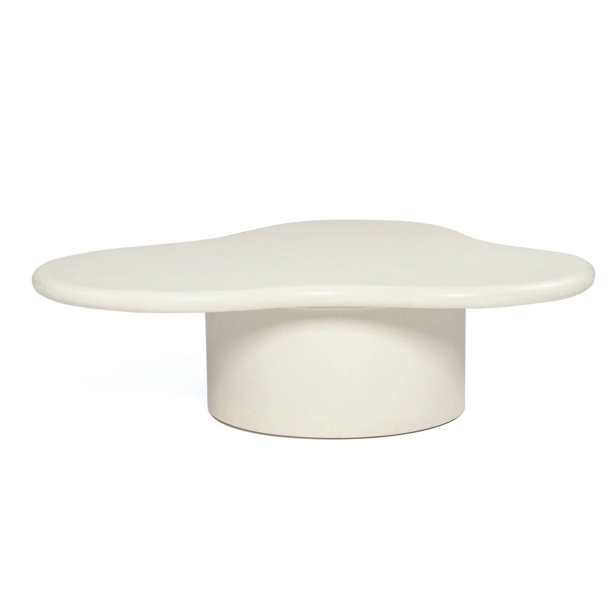 Lorenzo Micro Cement Organic Coffee Table – 1.0m (Clover) – Ivory