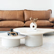 Lorenzo Micro Cement Organic Coffee Table – 1.0m (Clover) – Ivory